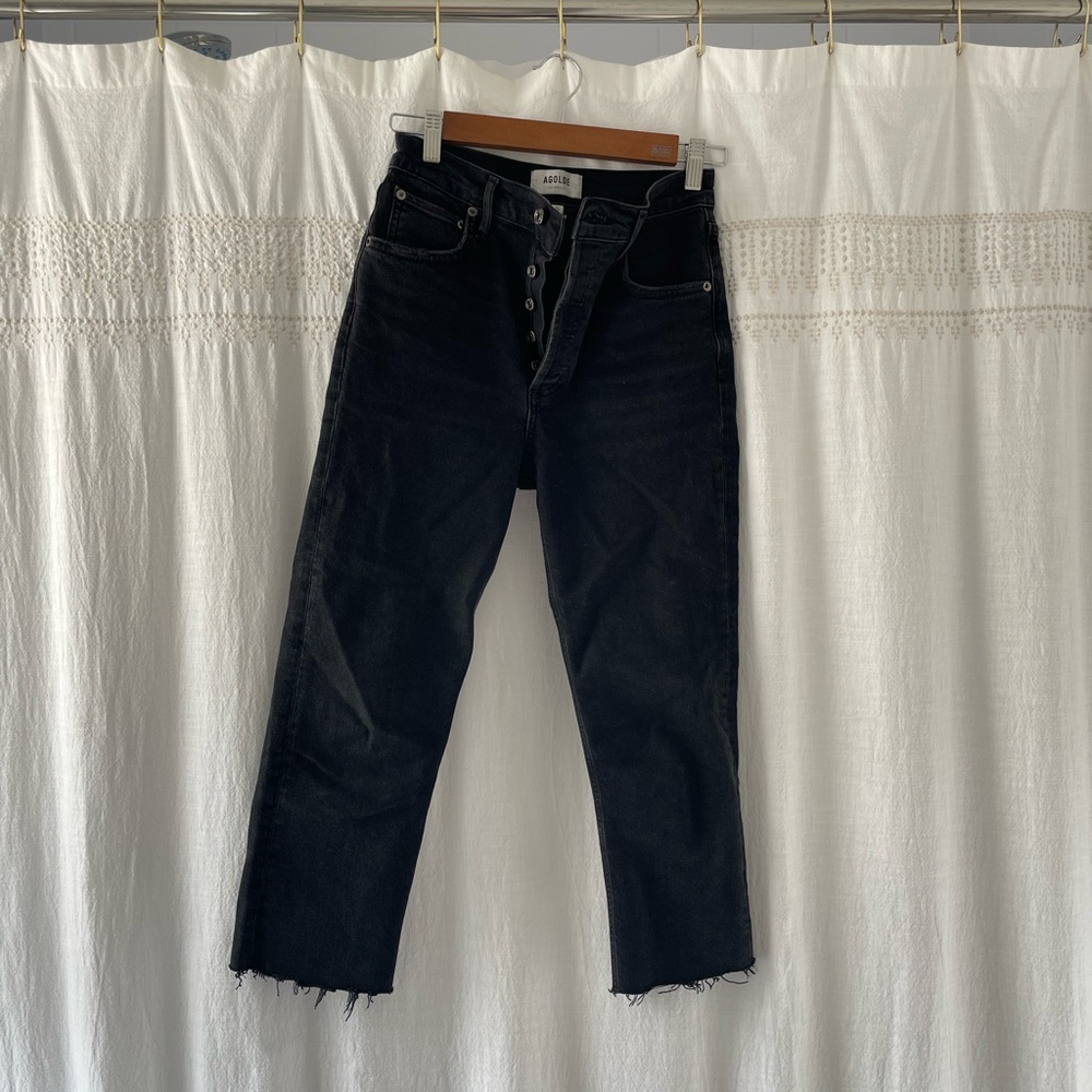 Agolde Black Button-Fly Jeans